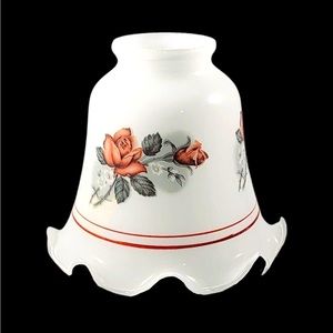 Vintage Hampton Bay 2 1/4 Glass Floral  Lamp Shade NWT